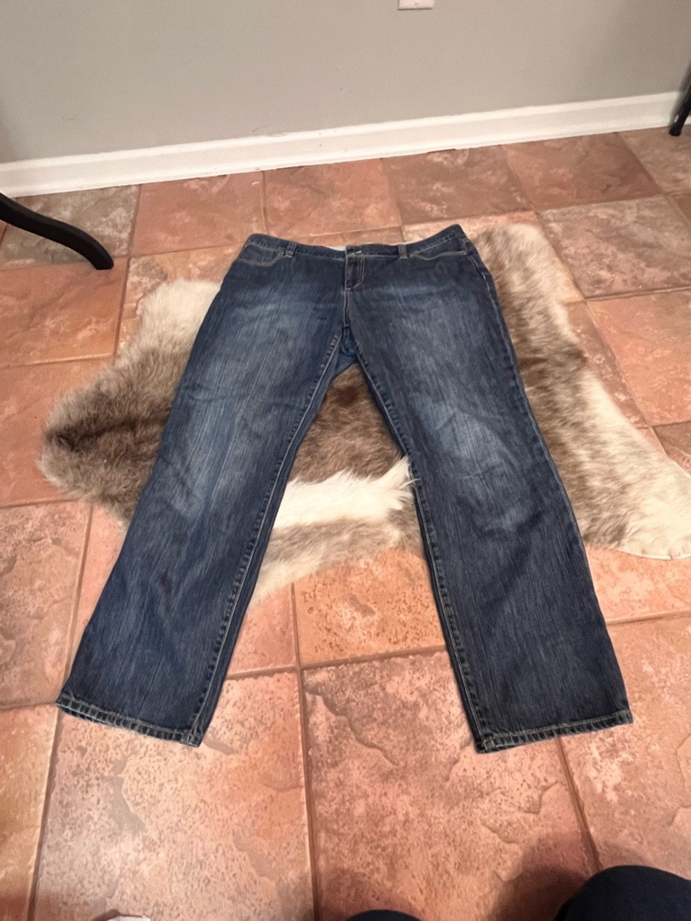 Talbots Women's Straight Jeans in Medium Blue Wash